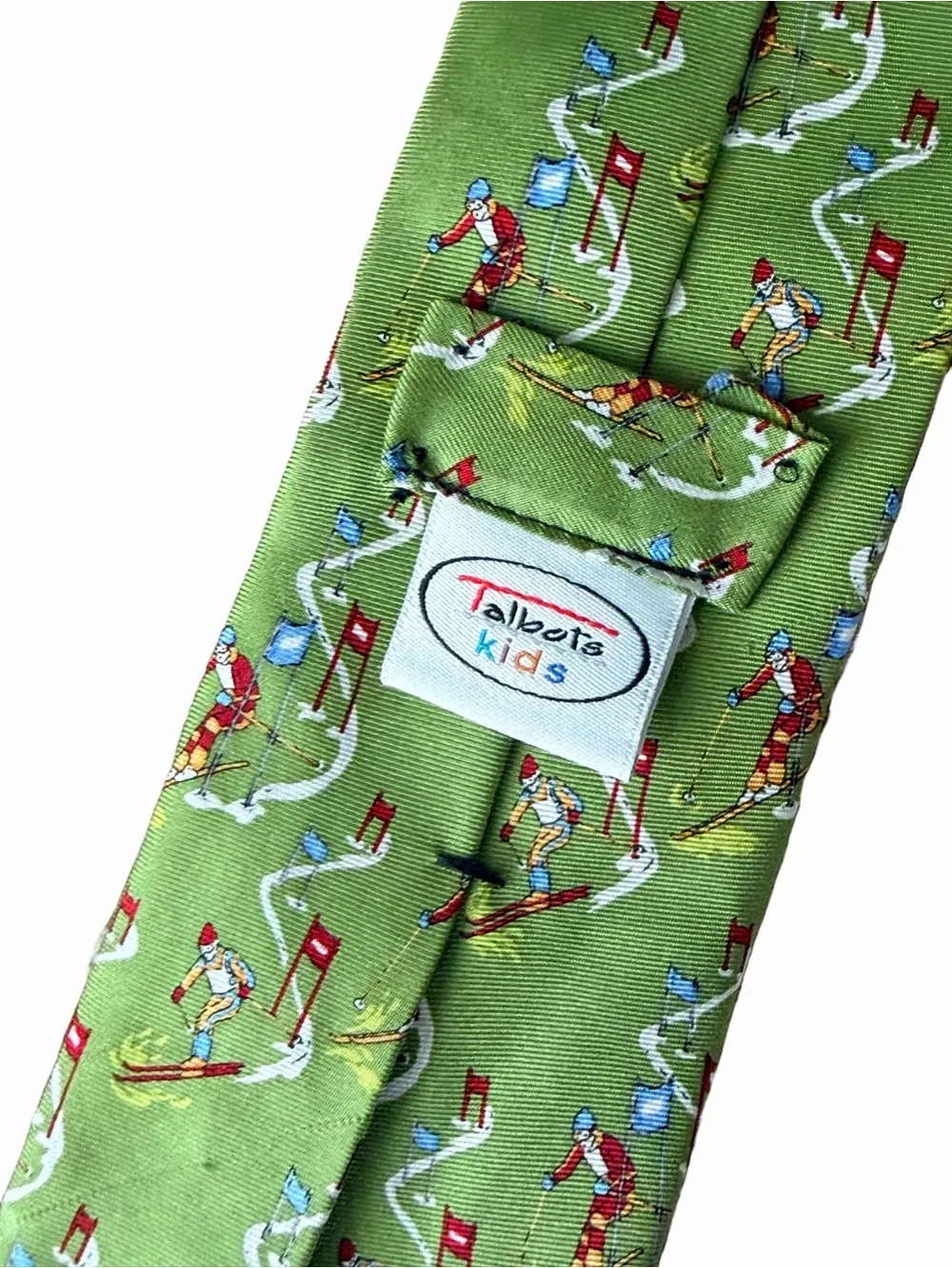 Talbots Kids Green Skiing Skier Novelty Necktie – Boys